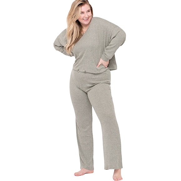 🎄🎁Ribbed Dolman Sleeve Loungewear Set - Picture 3 of 13